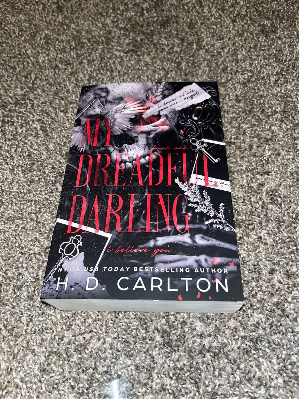 H.D. Carlton My Dreadful Darling - Black & Red Paperback Book